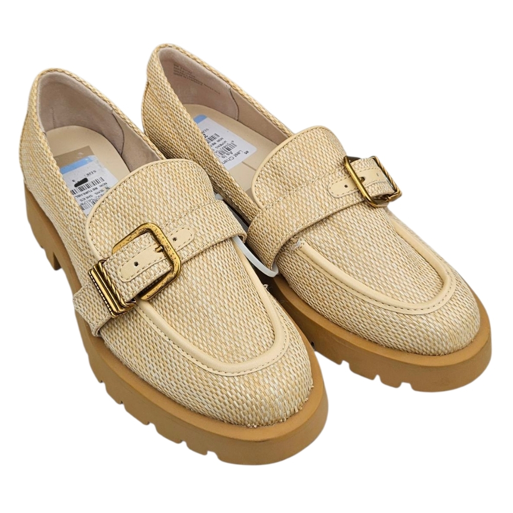 Dolce Vita Ericka Raffia Chunky Gold Details Platform Loafer